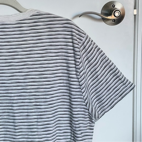 All Saints Gray White Striped Crewneck Short Sleeve T-Shirt - 29953 - Picture 9 of 14